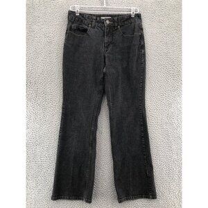 Coldwater Creek Jeans Womens 8 Petite Boot Cut Black Wash Denim Stretch Casual